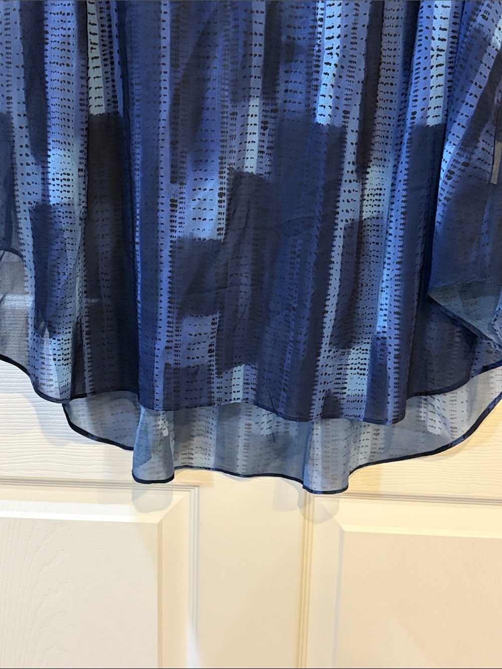 Halston Heritage Navy and Light Blue Patterned Dolman Blouse - Picture 6 of 10